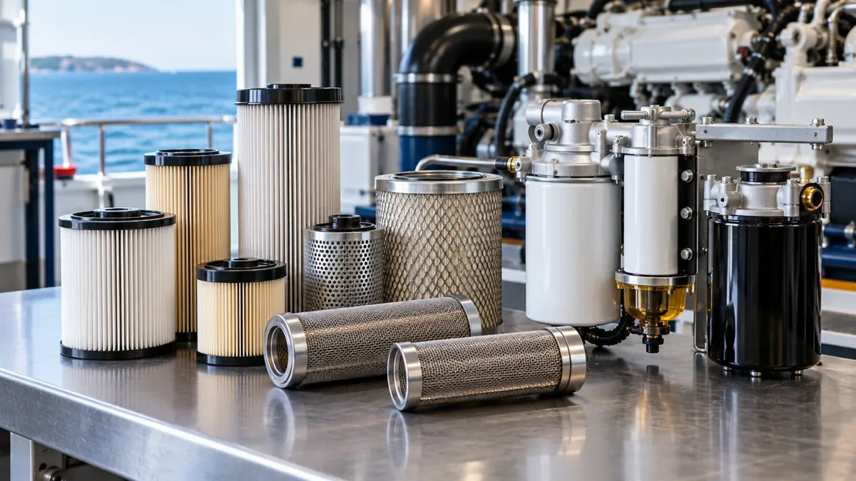Marine engine and hydraulic filters