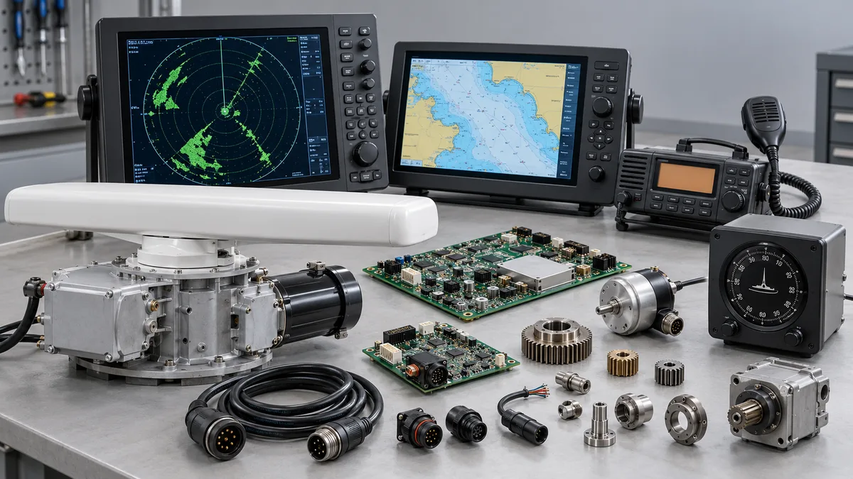 Marine radar, chartplotter and radio with navigation replacement components