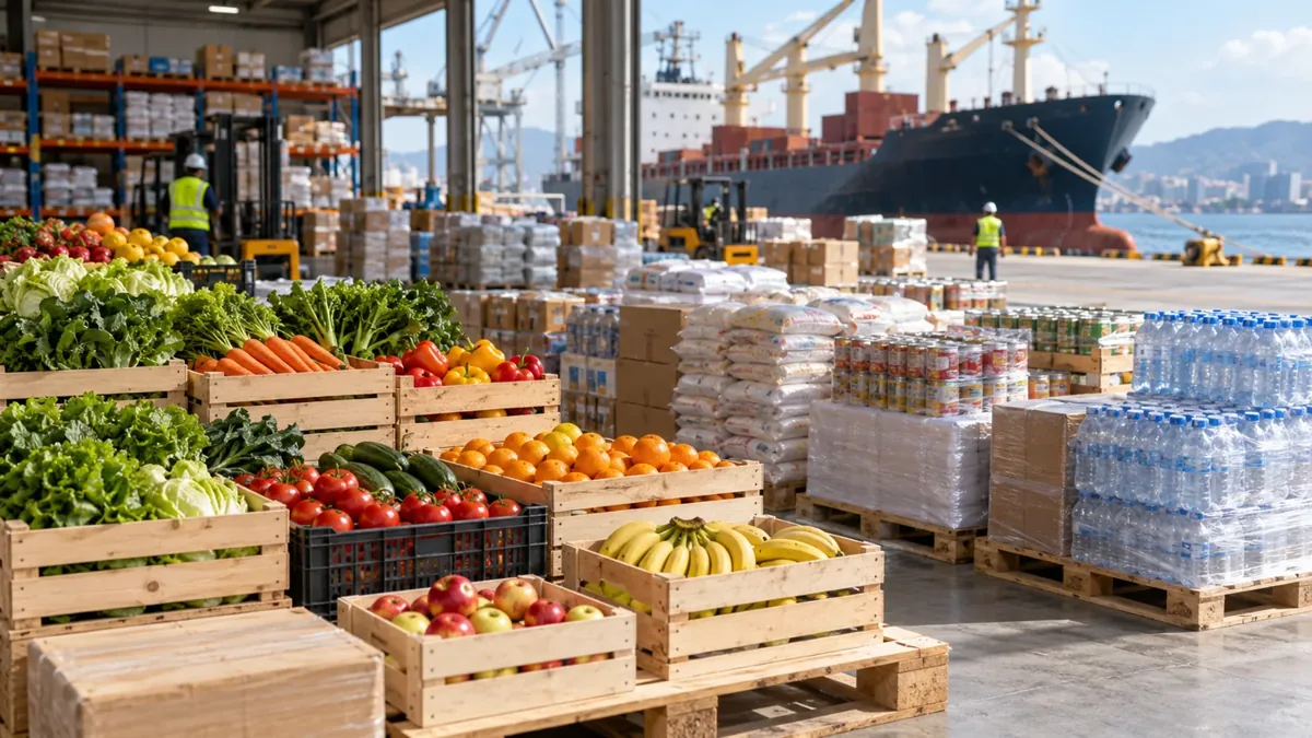 Fresh and packaged ship provisions prepared for delivery